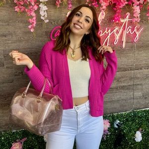 Pink Metallic Furla Boston